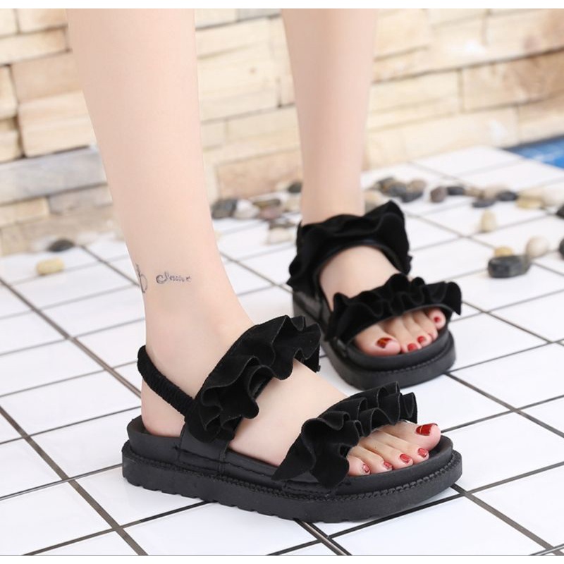 Sandal Wanita / Sendal Wanita Wedges Kekinian Koreaan Style / Sandal Cewek Kasual Terbaru Viral / Sandal Luna / Bisa Cod