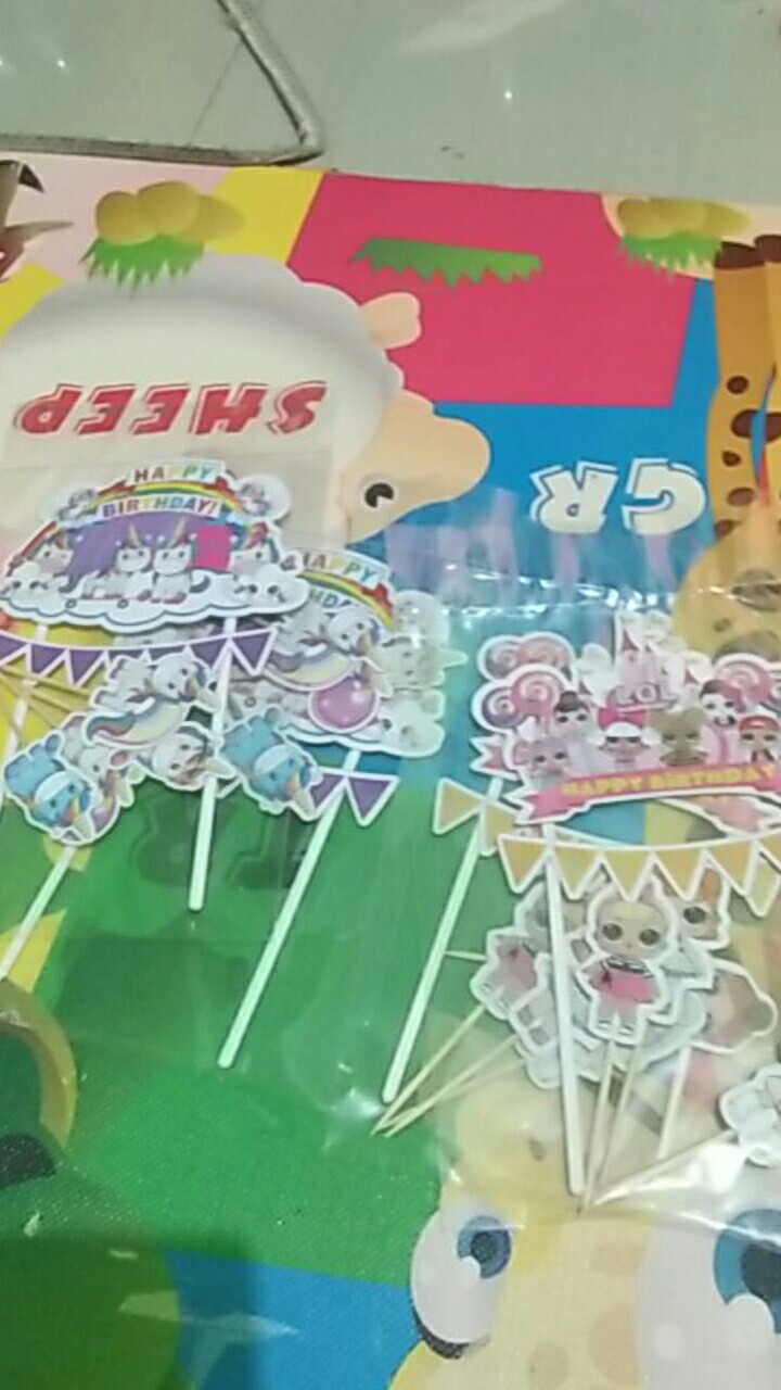 Topper Kue Karakter Tsum Tsum Little Pony Lol Doraemon Hello Kitty/ Hiasan Kue Karton