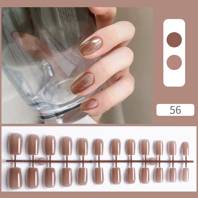 24pcs / Set Kuku Palsu Akrilik Matte Sensual Untuk Nail Art