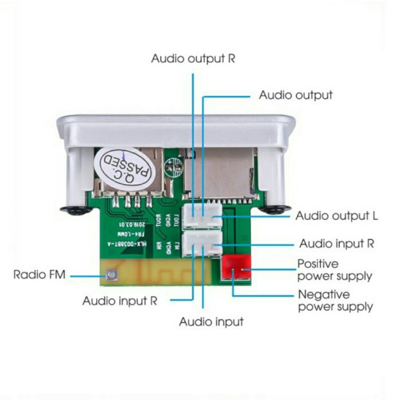 Kit Modul Mp3 Bluetooth 5.0 Decoder Wireless DC12v Support TF USB U disk FM Radio