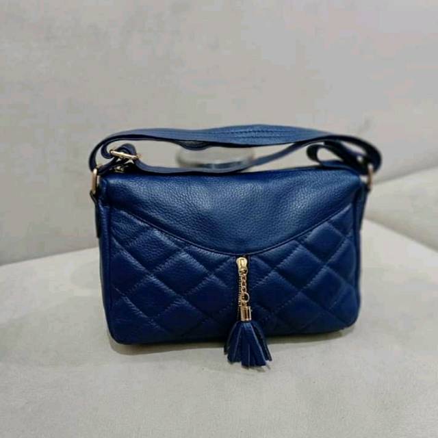 TAS KULIT PAPIRUT WARNA BIRU NAVY TERMURAH 