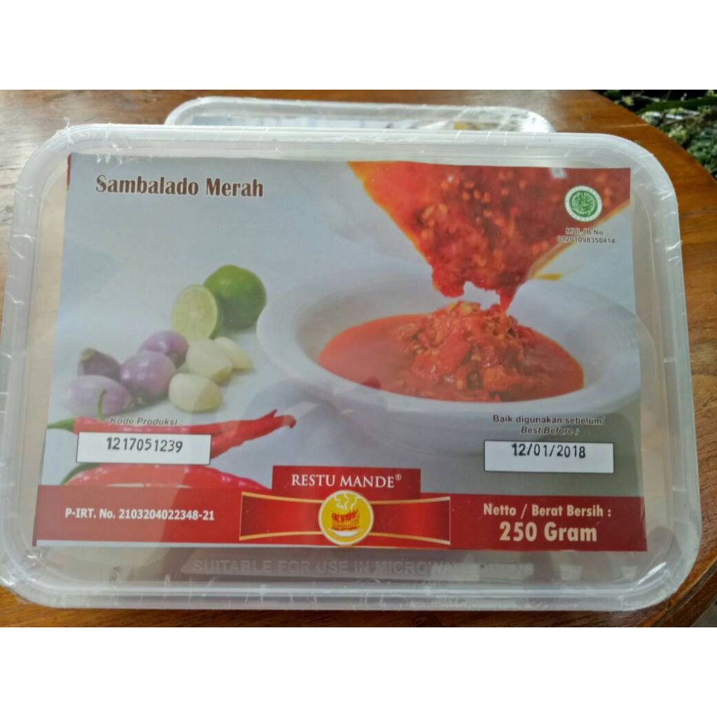 SAMBALADO MERAH - Sambal Merah Padang - Sambel Padang 250 gr