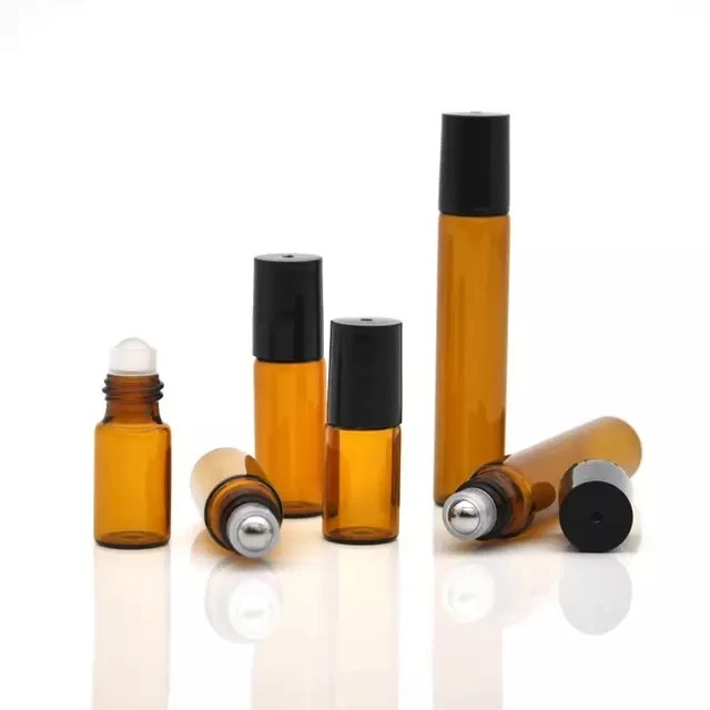 Botol Roll On 10ml Kaca Amber Tebal