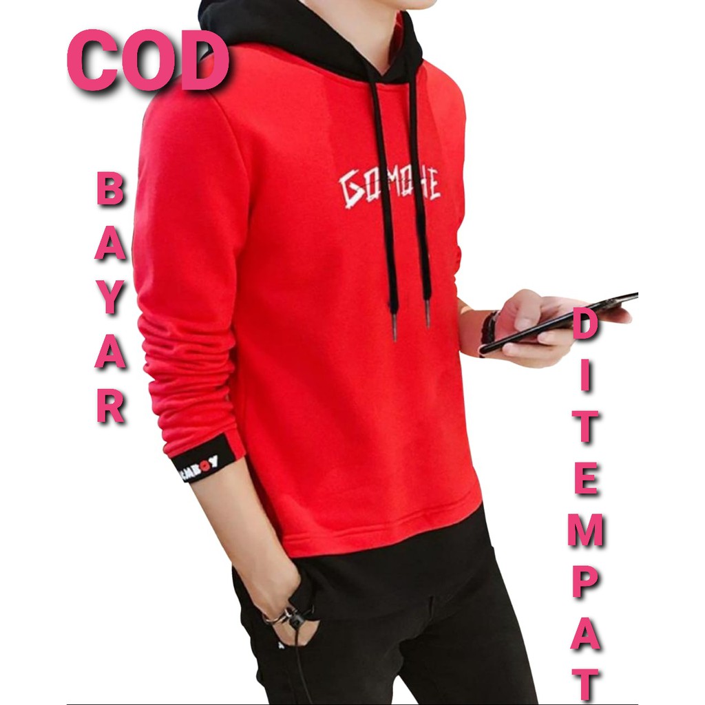 VIGOOO (1KG BISA 4PCS) SWEATER PRIA LENGAN PANJANG GOMOHE / HOODIE PRIA LENGAN PANJANG BAHAN FLEECE