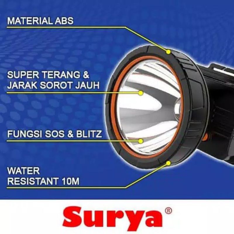 HEADLAM/PSENTER KEPALA SELAM SURYA 15 WATT SYH L-155R Water Resistant