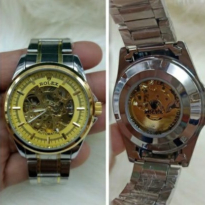 Jam Tangan Pria Rolex Autometic Super Mewah Dan Elegan - Jam Tangan Rolex Otomatis Skeleton - RLX001