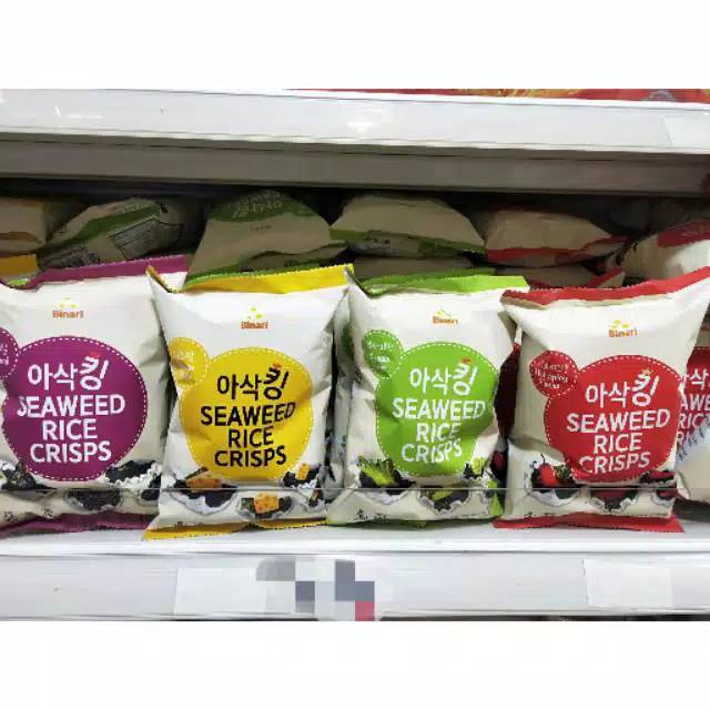 

Binari Seaweed Rice Crisps Korean Snack Original Cheese Wasabi Hot Spicy Snek Beras Krekers Korea