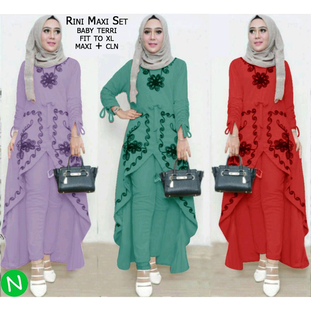  Gambar  Baju  Gamis  Setelan Celana  Hijab Converse