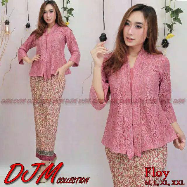 SETELAN KEBAYA FLOY BROKAT BIG SIZE / KEBAYA WISUDA / KEBAYA BUSUI-Set dusty