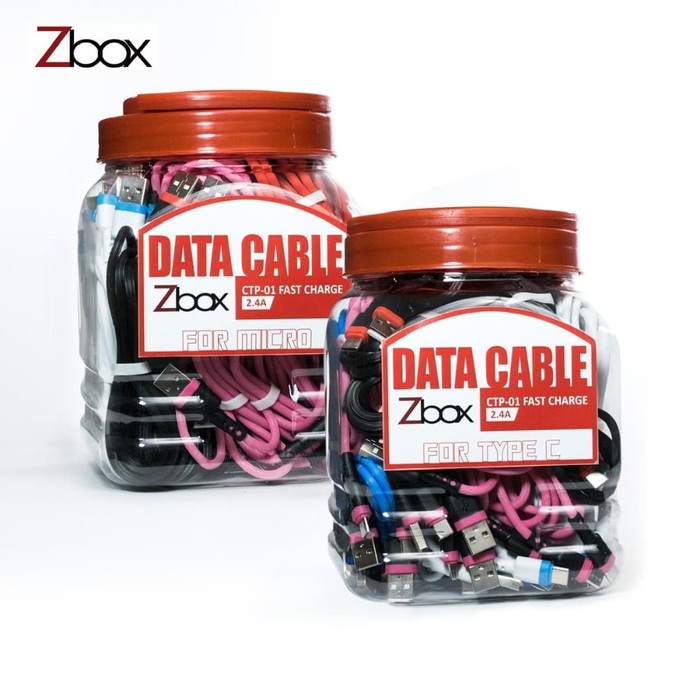 kabel Data toples Zbox micro usb fast charhing 2.4A CTP01 isi 40pcs ORIGINAL