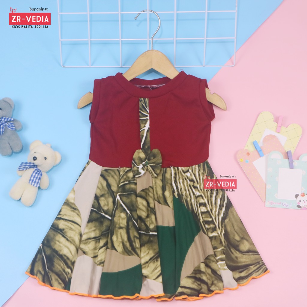 Dress Lala uk 1-2 Tahun / Dress Anak Perempuan Cewek Baju Dres Batik Murah Casual Pesta Yukensi Adem