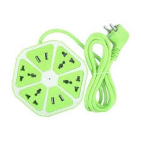 Stop Kontak Hexagon Kabel Roll 4 Listrik + 4 USB