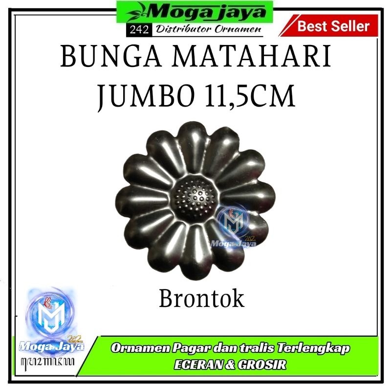 bunga matahari jumbo 11,5cm ornamen tralis pintu pagar