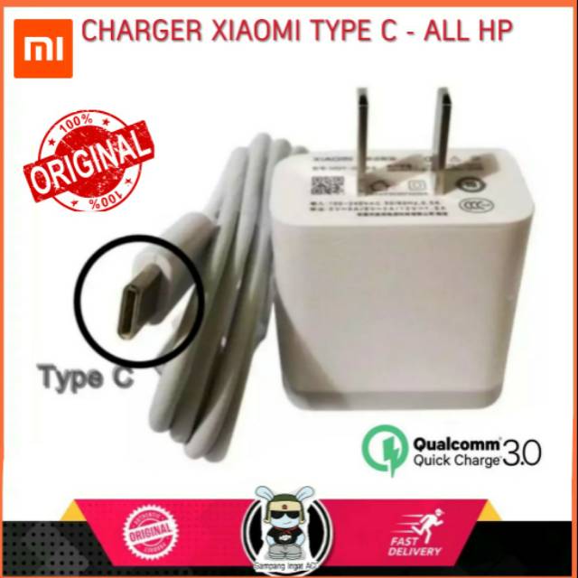 Charger Casan XiaoMi Type C Quick MiA1 Mi4C Mix 2 Mi5 Mi5S Plus Original OEM Xiao Mi Tipe C MiX Mi6