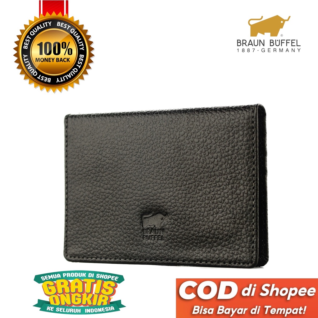 TOKOKOE - Dompet Kartu Pria Wanita Bahan Kulit Sapi Asli - BB CC02 Black