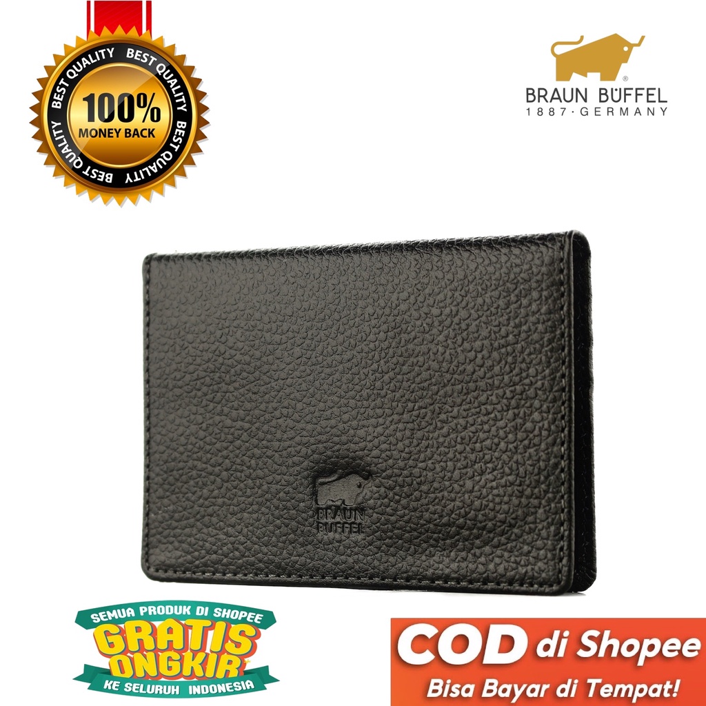 TOKOKOE - Dompet Kartu Pria Wanita Bahan Kulit Sapi Asli - BB CC02 Black