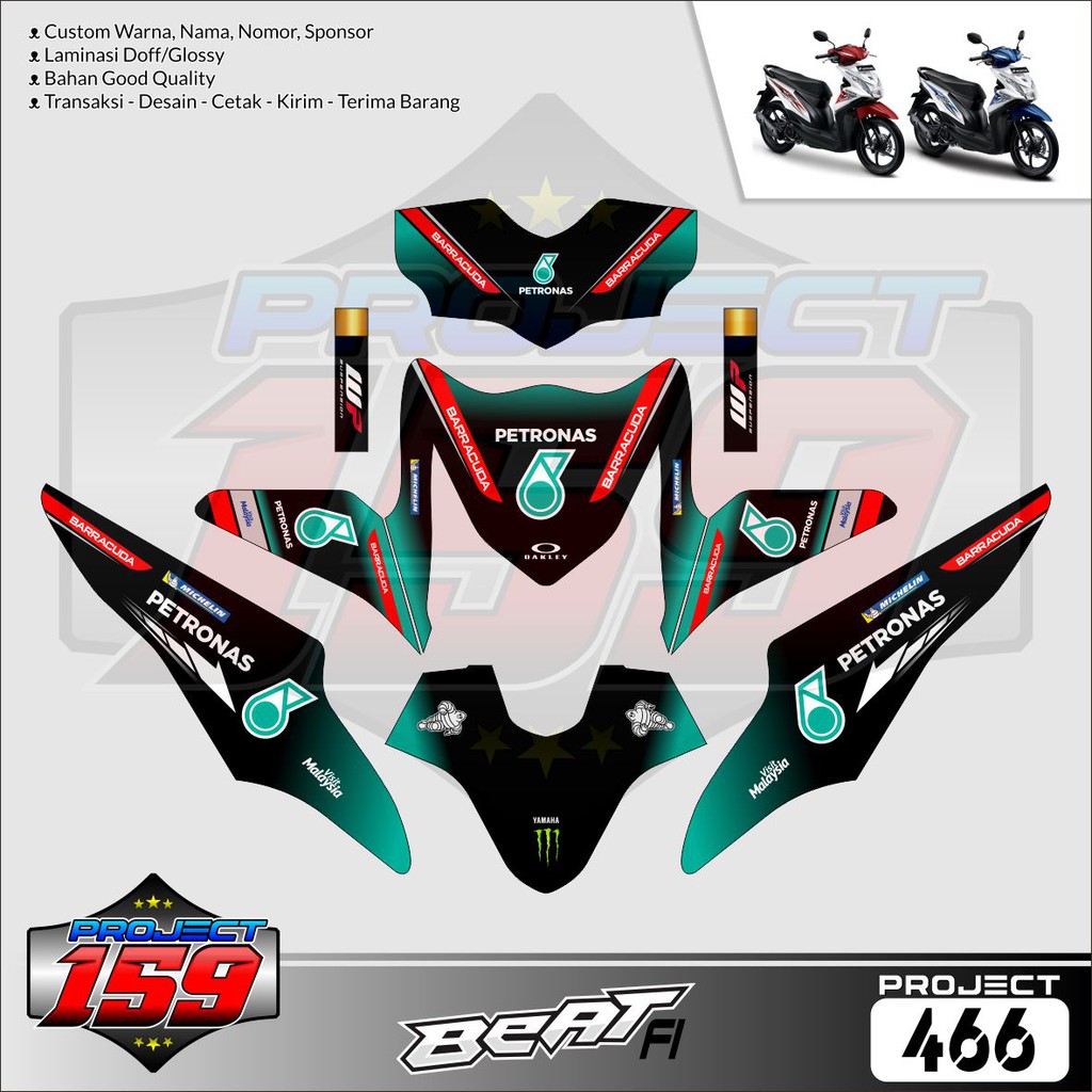 Stiker Motor Beat FI 2014 - P-466 Petronas Livery