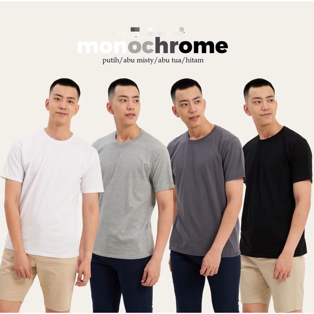 [Wrestlerstudio] Kaos Polos Basic Tshirt MONOCHROME SERIES Premium Cotton Combed 30s