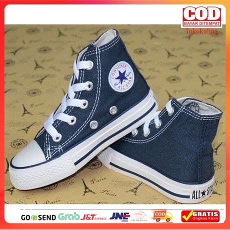 Sepatu Converse Anak Navy Model Tinggi / Sepatu Allstar Anak / Sepatu Anak Casual / Sepatu Sekolah Anak