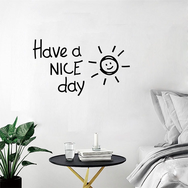 Swopply - STC001 Stiker Motivasi Wallpaper Tembok Kaca Dinding Quote Have A Nice Day Wall Sticker