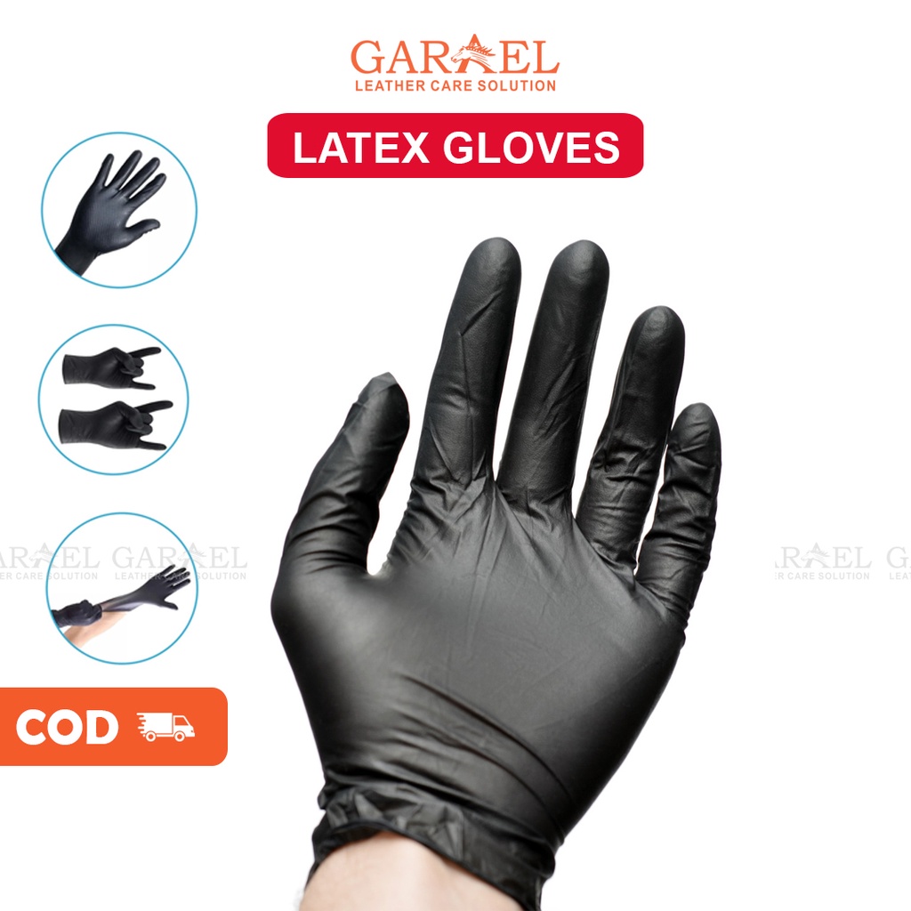 SARUNG TANGAN KARET HITAM LATEX GLOVES ANTI AIR NITRILE GLOVES PREMIUM