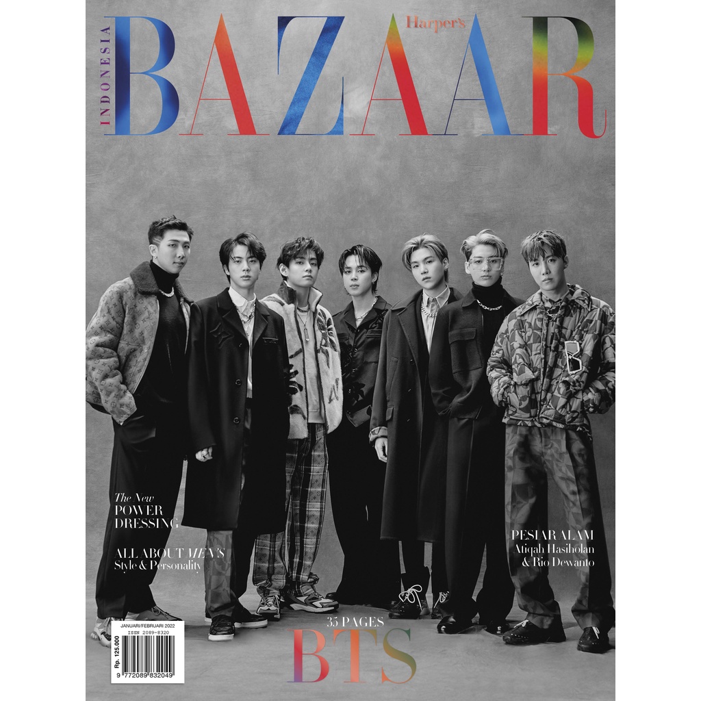 (READY) Majalah BTS K-Pop x Harper's Bazaar Indonesia Jan/Feb 2022 Magazine (B&W)