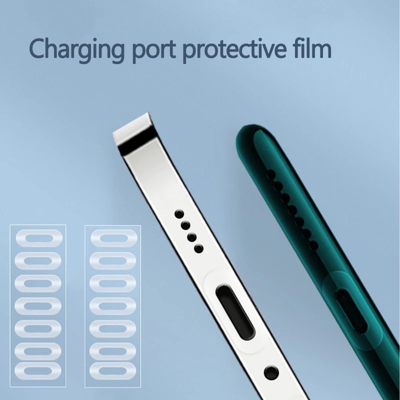 10pcs Stiker Film Pelindung Port Charging Universal Anti Gores Warna Matte Untuk Smartphone