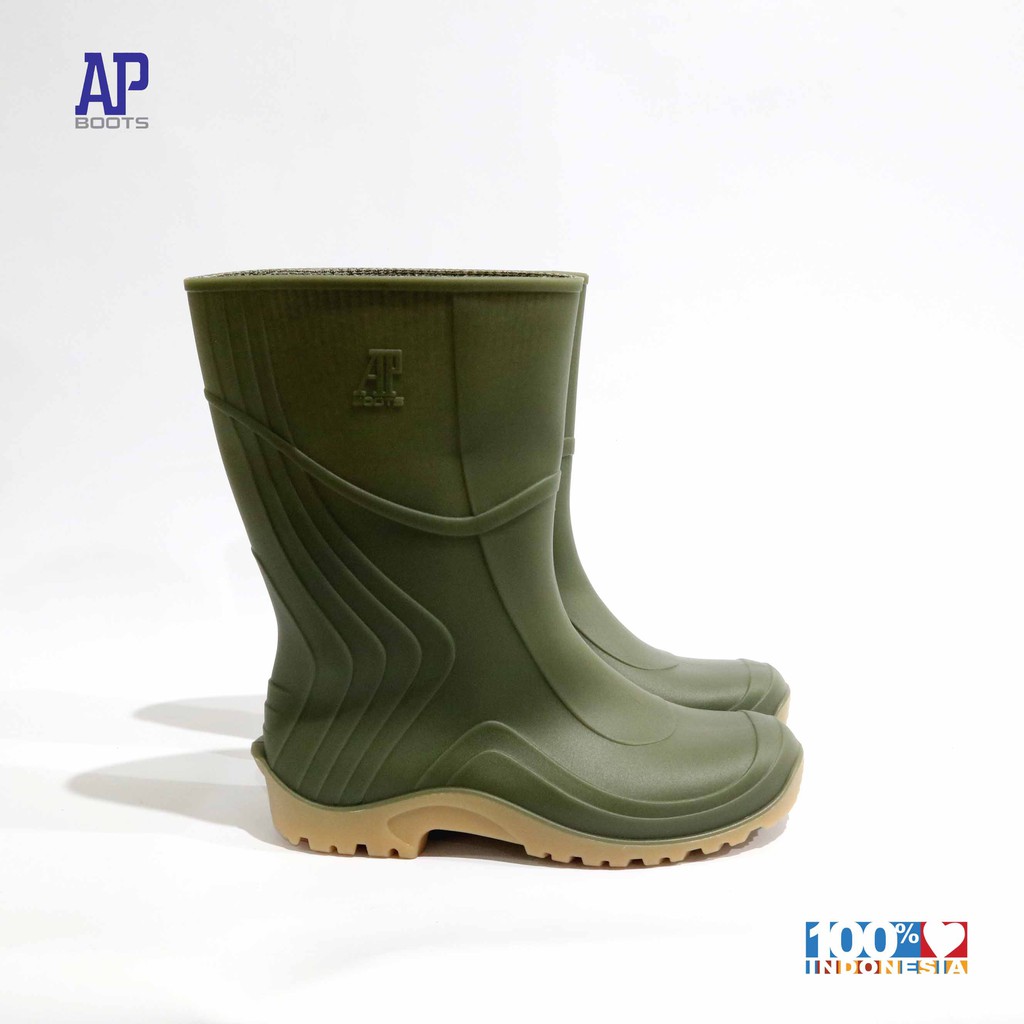 AP 2007 GREEN 25-28 - SEPATU BOOT SAFETY KARET -  AP BOOTS