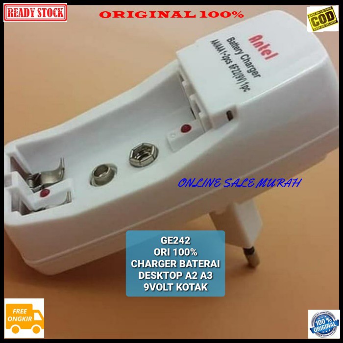 G242 antel ori 100% adaptor desktop cas charger baterai a2 a3 9v travel adapter desk adaptive charging cas casan baterry batu batere universal multi original aa aaa 9volt volt kotak G242   BISA 3 MACAM BATERAI AA / A2 AAA / A3 9V KOTAK 6F22