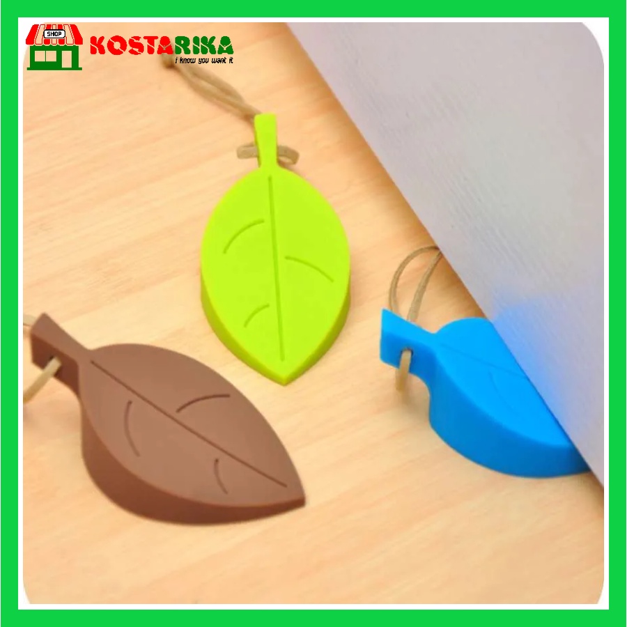 Penahan Pintu Ganjelan Pintu Pengganjal Silikon Bentuk Daun Door Stopper Silicone