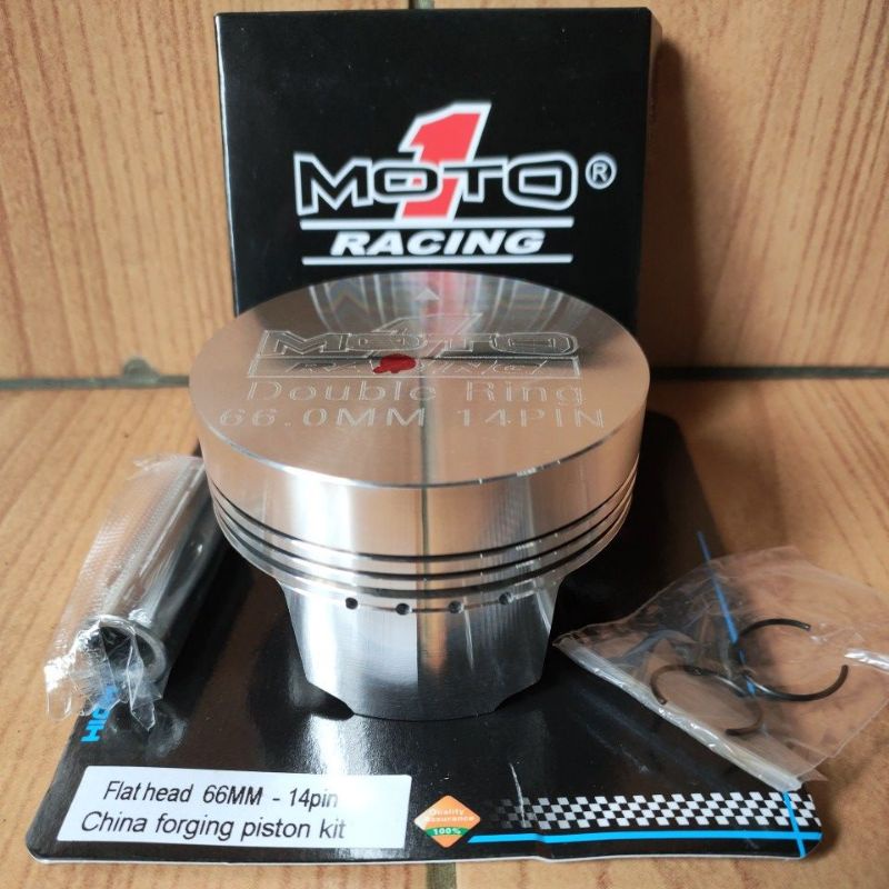 seher/piston kit moto 1 forged ukuran uk 64/65/66 pin 14 double ring buat motor klx 150/crf 150/Vixi