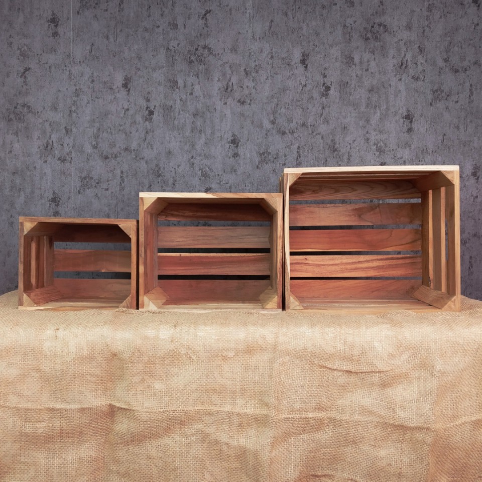 Dekorasi Vintage Meja Kayu Peti Kayu 3 In 1 Crate