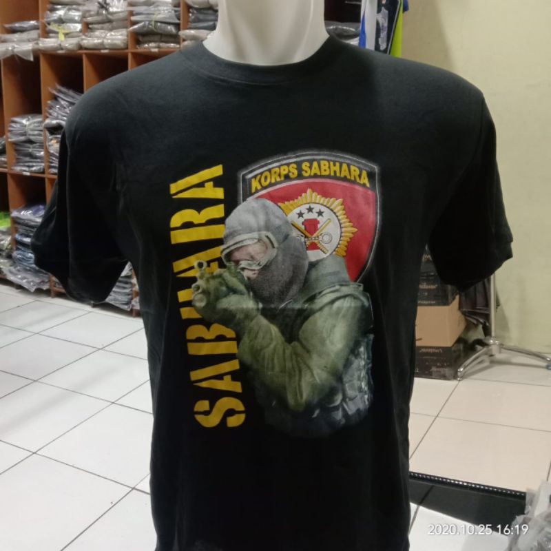 KAOS SABHARA | Kaos oblong Polisi Sabhara hitam|Kaos dalaman Sabhara hitam lengan pendek|Kaos polisi