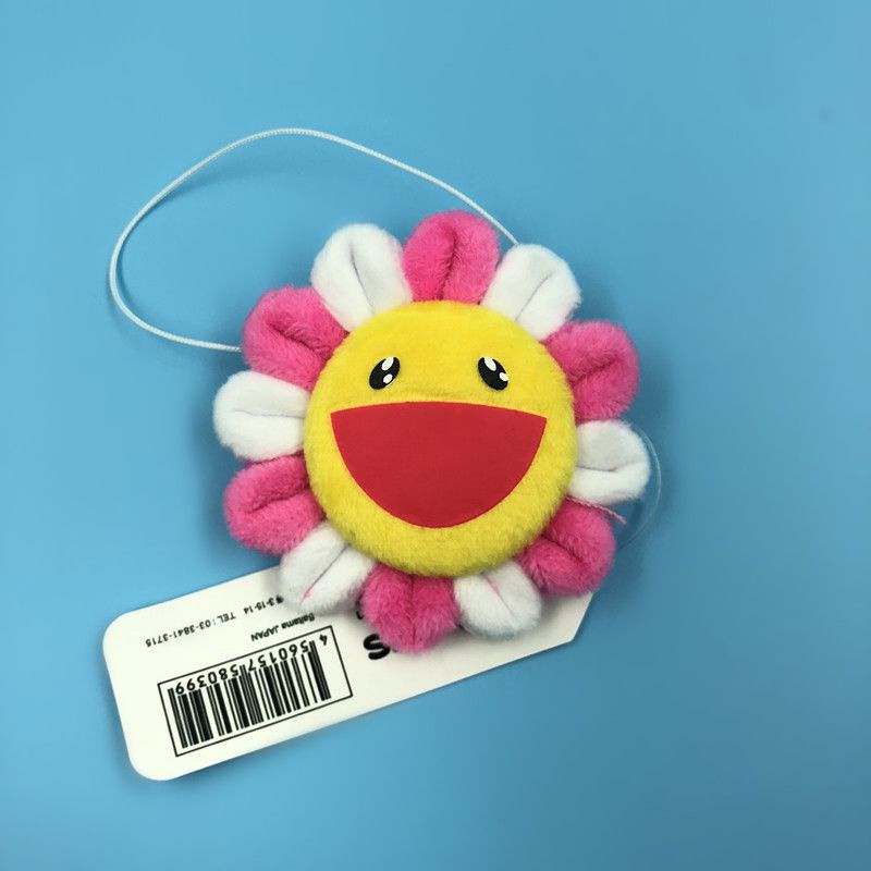 New Flower Takashi Murakami Kiki Kaikai Brooch Rainbow Pin Badge Strap Plush Pendant