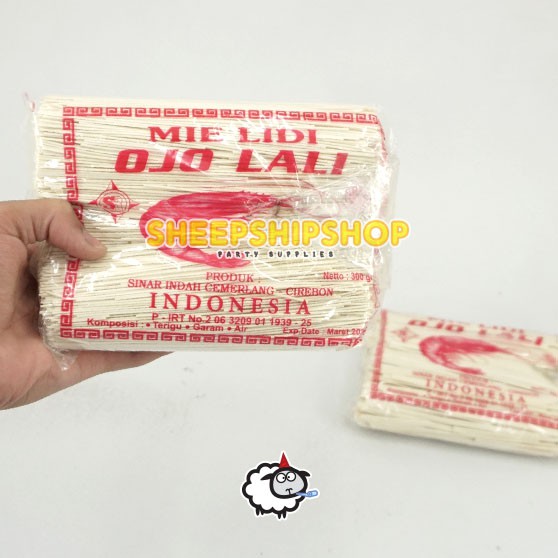 

MIE LIDI MENTAH Grade B Ukuran Kecil dan Lebar Renyah < 425 gram merek OJOLALI Depkes RI Packing Dus