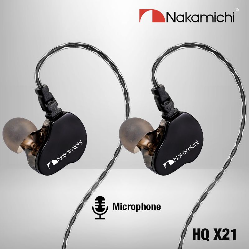 Nakamichi HQ X21 Dual Dynamic Driver In Ear Monitor Earphone Mic