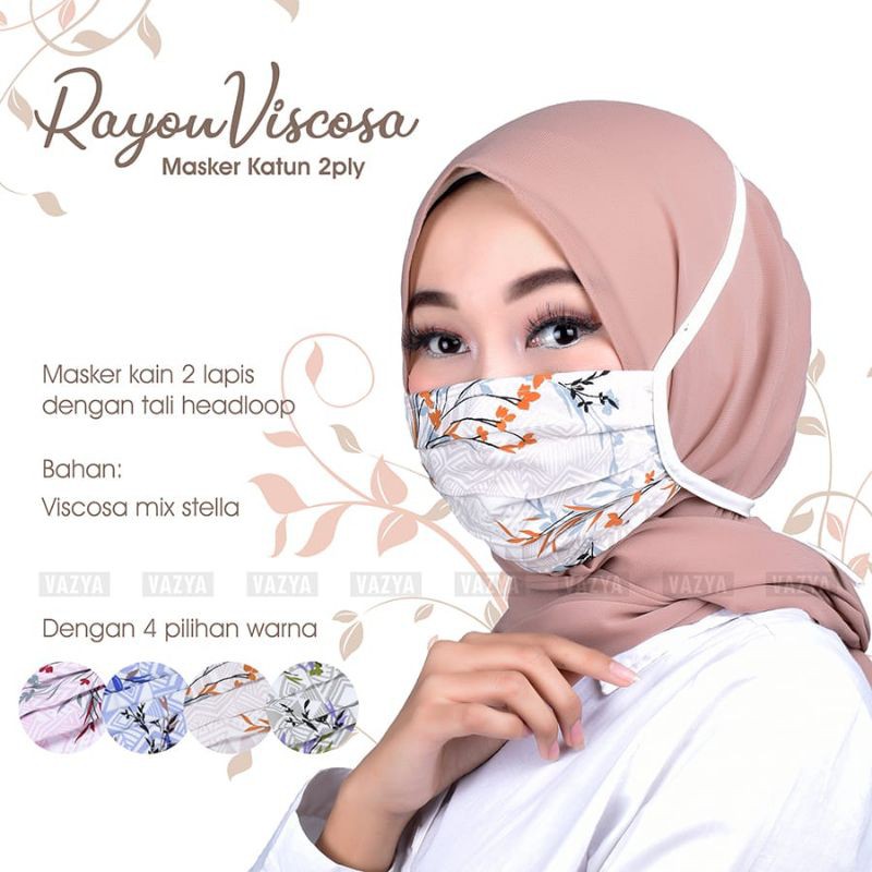 Masker Katun Rayon Viscosa 2ply Headloop