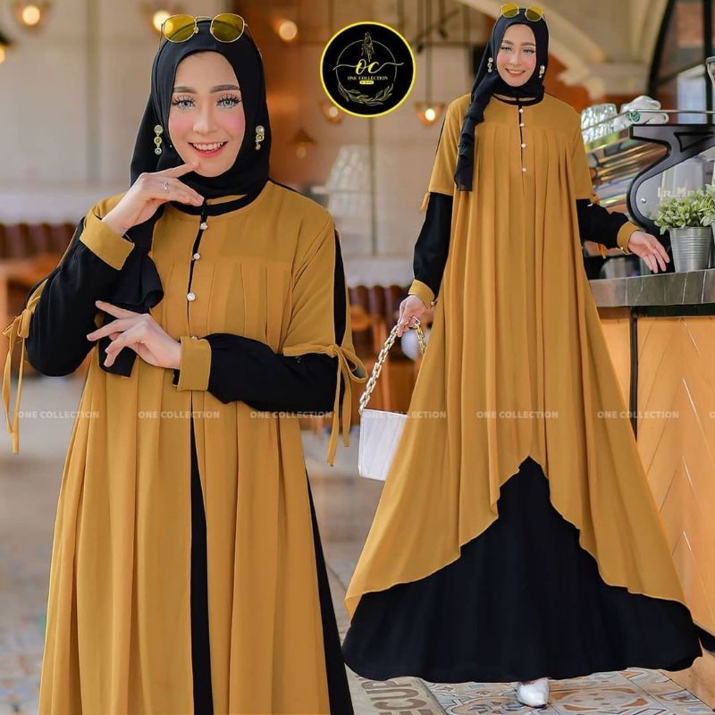 Baju Gamis Muslim Syari Terbaru 2021 2020 Model Baju Pesta Wanita kondangan Kekinian gaun remaja