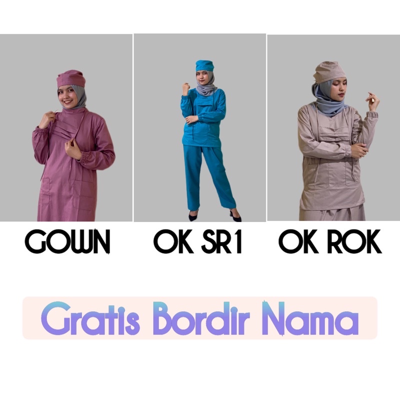 GOWN MEDIS / SETELAN OK / SETELAN ROK / BAJU OPERASI / SETELAN OPERASI