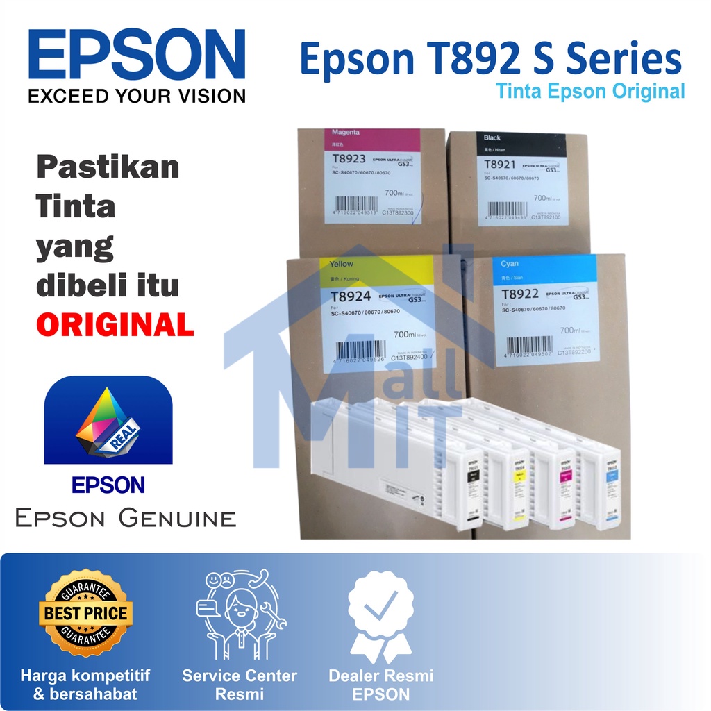 Tinta Catridge Epson T892 T 892 T-892 Epson SC-S40670 SC-60670 S40670 SC60670 SC-80670 SC80670