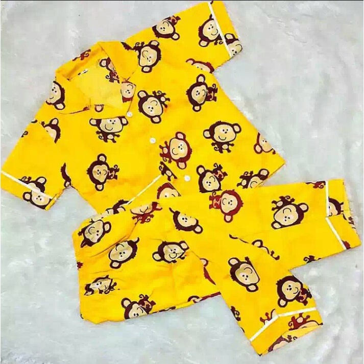 BAJU TIDUR MODEL TERBARU BAJU TIDUR KATUN PIYAMA ANAK CEWEK COWOK BAJU TIDUR ANAK-ANAK KARTUN BAJU T