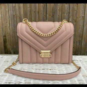 Ready Michael Kors MK Whitney Small Quilted Leather Convertible Smokey Rose original