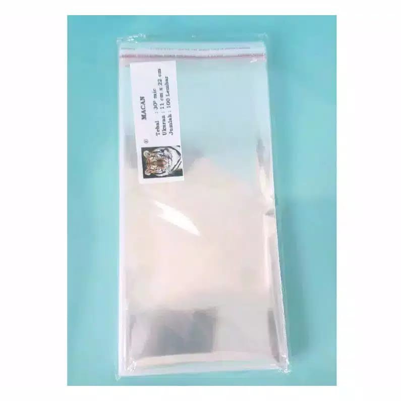 OPP plastik opp plastik undangan plastik masker ukuran 11 x 22cm