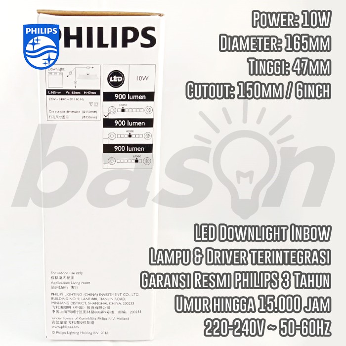 PHILIPS 59204 Meson 10W D150  6&quot; - LED Downlight 3000K Kuning