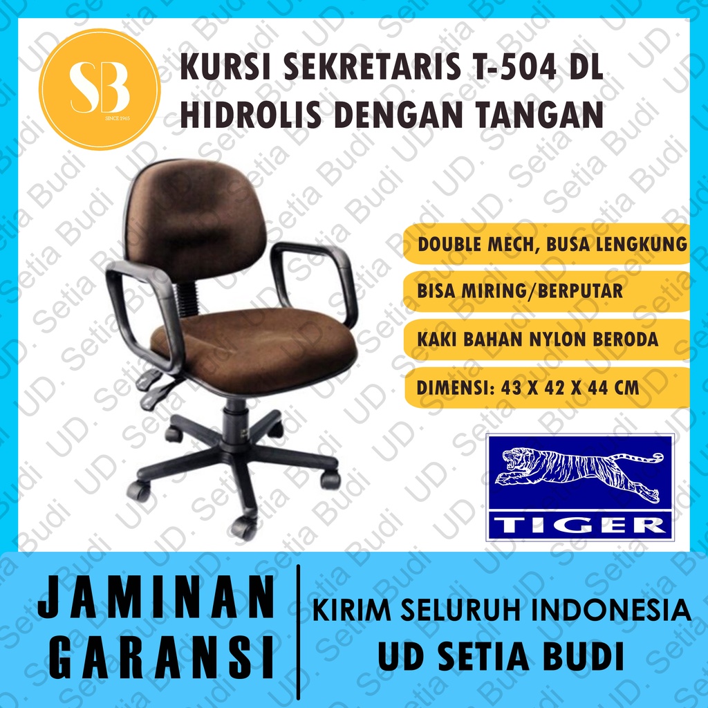 Kursi Kantor Sekretaris Tiger T-504 DL Hidrolis Double Mech