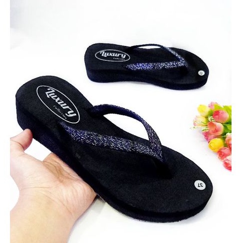 SENDAL WANITA WEDGES JEPIT BLINK - SANDAL JEPIT  WANITA KEKINIAN - SENDAL SPON (KODE BLINK-BLINK)