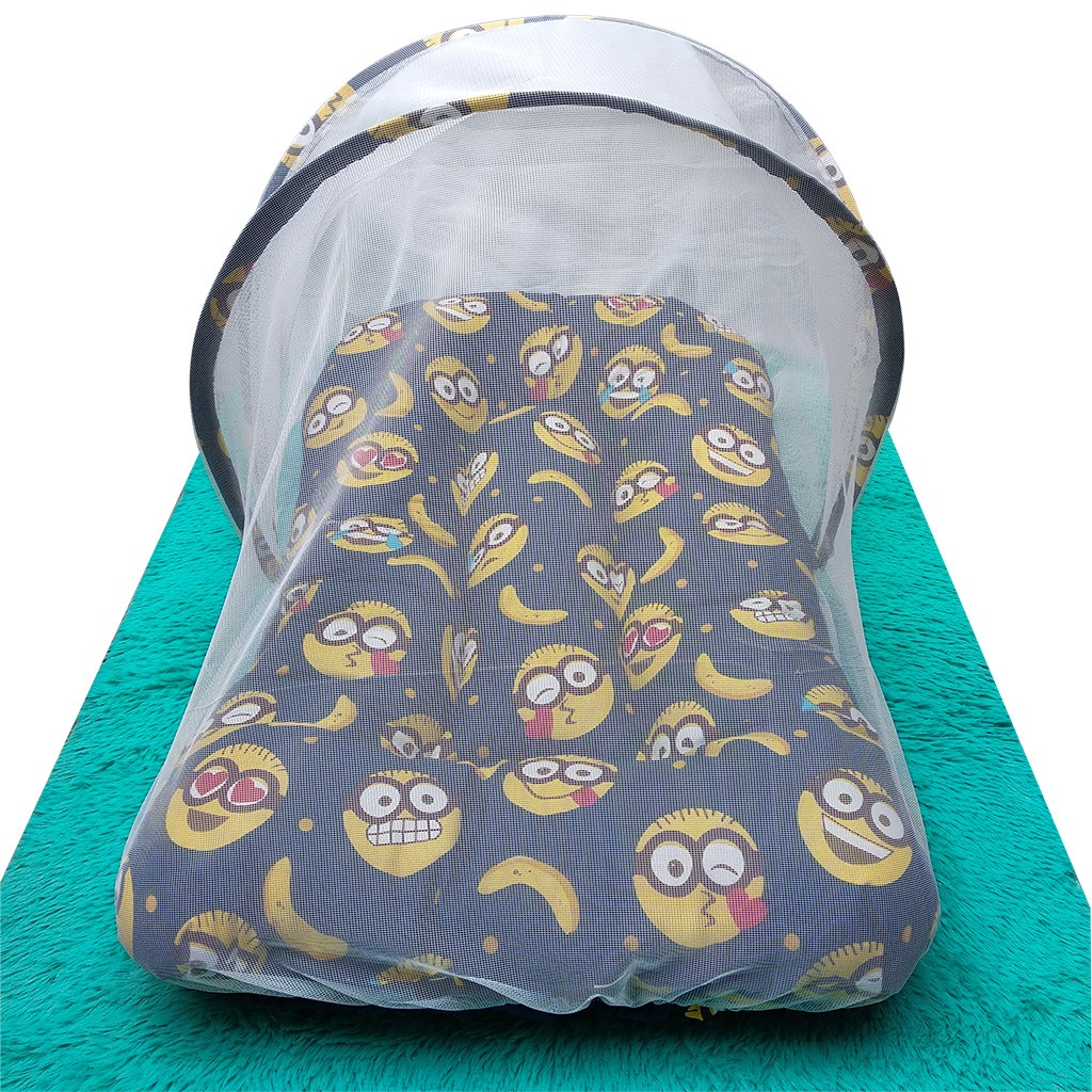 Kasur bayi lipat kelambu motif lucu &amp; unik / kasur tidur bayi &amp; anak / tempat tidur bayi set bantal