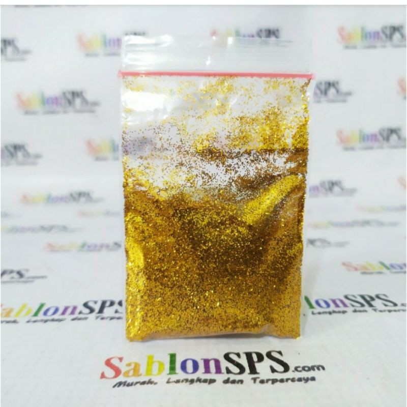 BUBUK GLITER EMAS TUA KEMERAHAN GLITTER POWDER 5gr ZIP LOCK 5 BUNGKUS