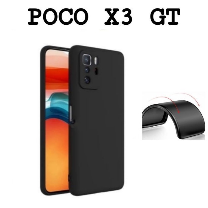 P/B- CASE POCO X3 GT / OPPO A55 SOFT CASE PREMIUM BLACK MACARON  CAMERA PROTECTION -HITAM