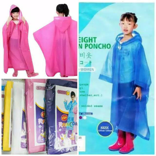 (NCS) Jas Hujan Anak Merk Eva Lightweight Children Poncho Ponco Raincoat Rain Coat Laki Perempuan